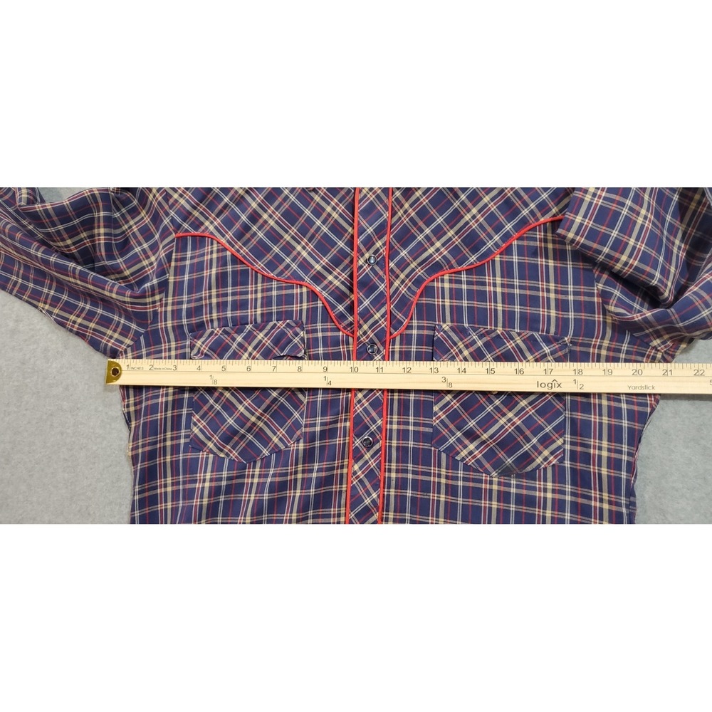 VTG Kenny Rogers Western Collection Shirt Long Sleeve Plaid Karman Pearl Snap - Picture 4 of 9
